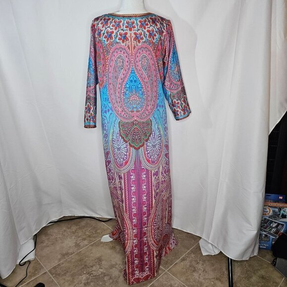 TRUE Colours Size L, XL Silk Long Kimono SequinCardigan Lightweight Pink Robe - Picture 4 of 16